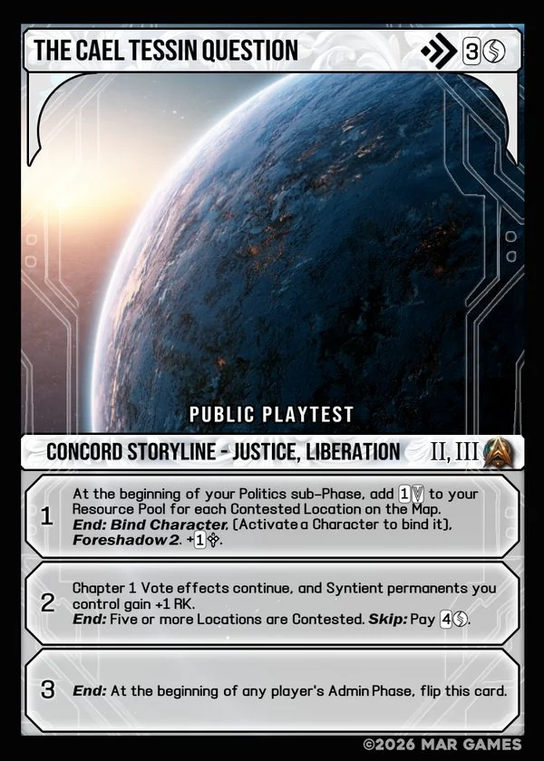The Cael Tessin Question card
