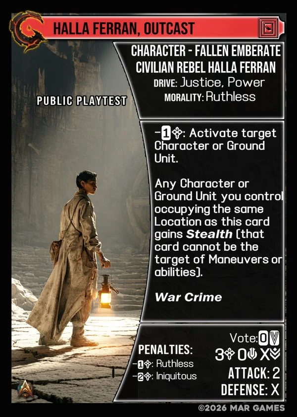 Halla Ferran, Outcast card