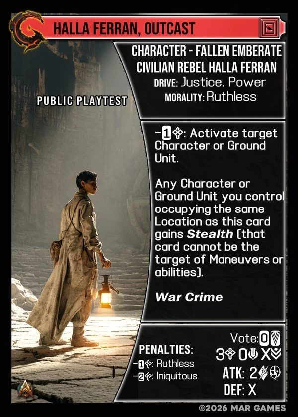 Halla Ferran, Outcast card