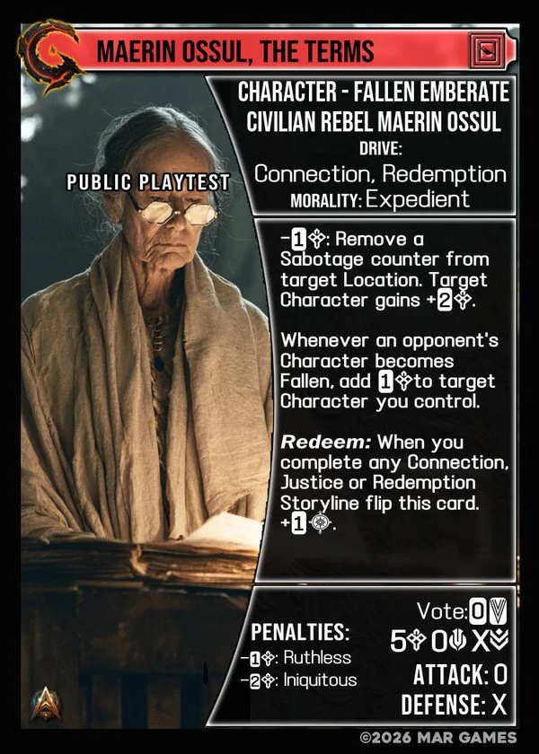 Maerin Ossul, The Terms card
