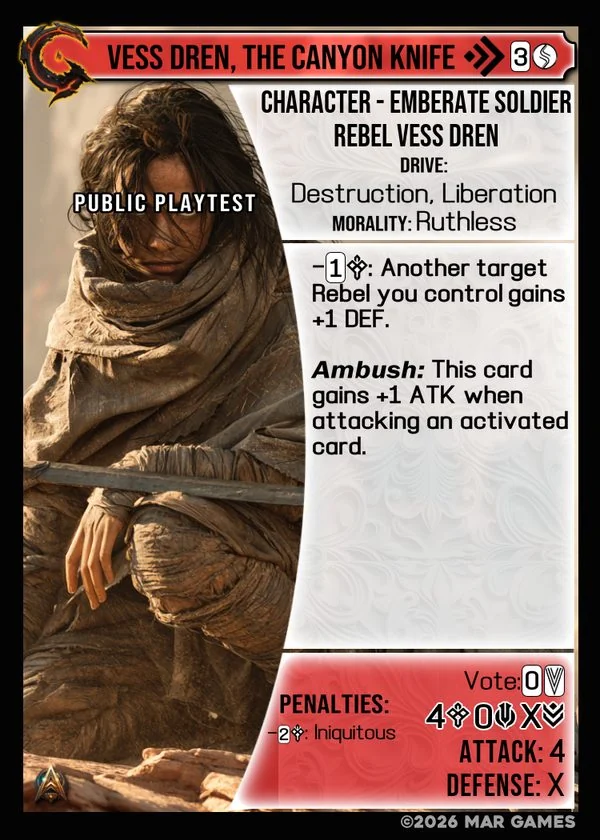 Vess Dren, The Canyon Knife card