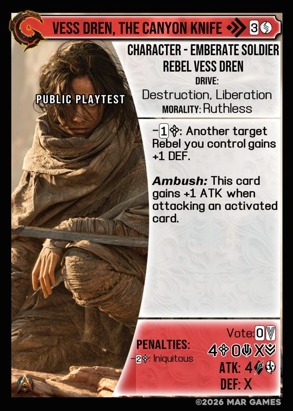 Vess Dren, The Canyon Knife card