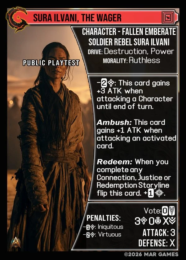 Sura Ilvani, The Wager card