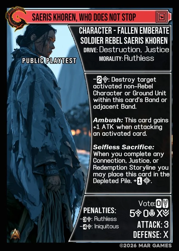 Saeris Khoren, Who Does Not Stop card