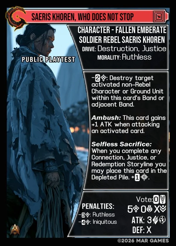 Saeris Khoren, Who Does Not Stop card