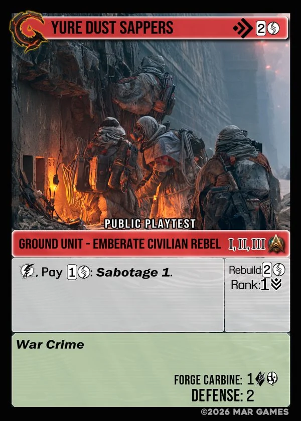 Yure Dust Sappers card