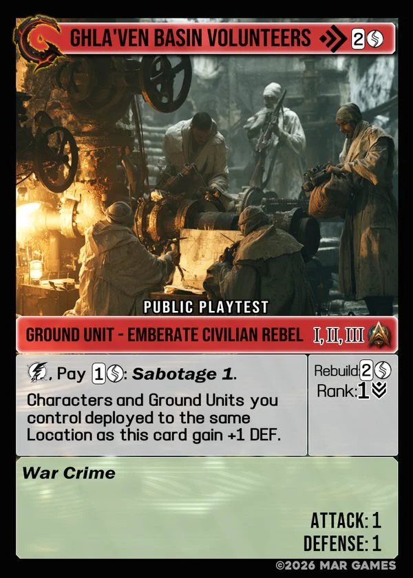 Ghla'ven Basin Volunteers card