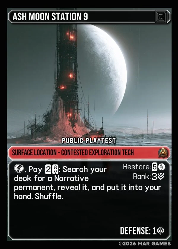 Ash Moon Station 9 card