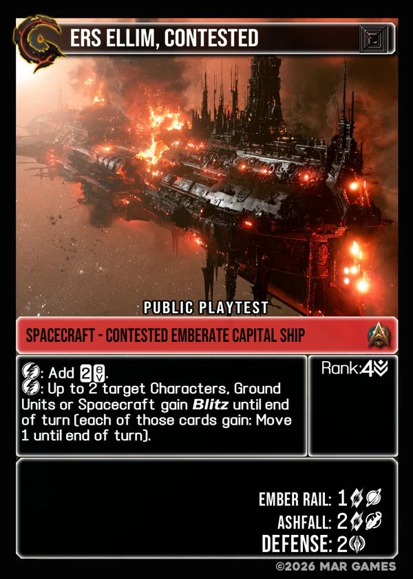ERS Ellim, Contested card