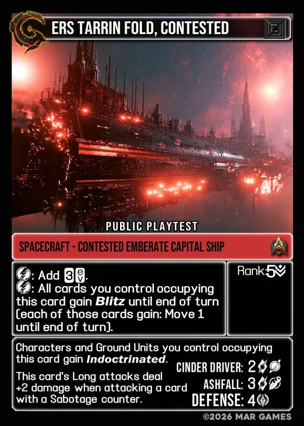 ERS Tarrin Fold, Contested card