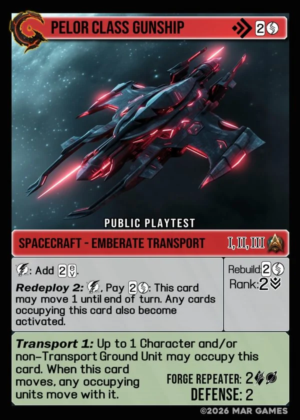Pelor Class Gunship card