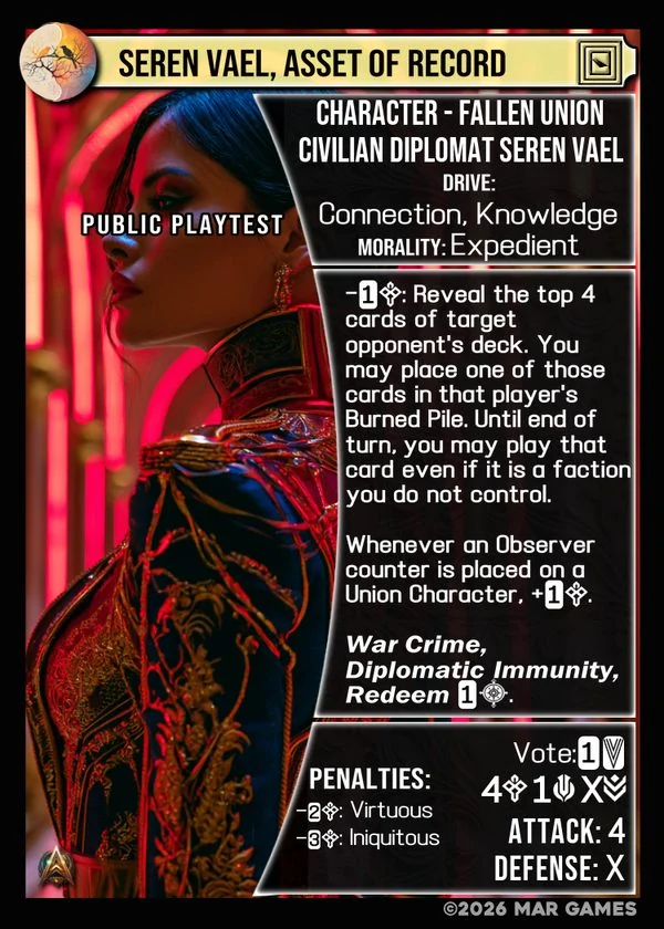 Seren Vael, Asset of Record card