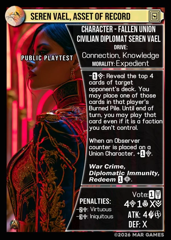 Seren Vael, Asset of Record card