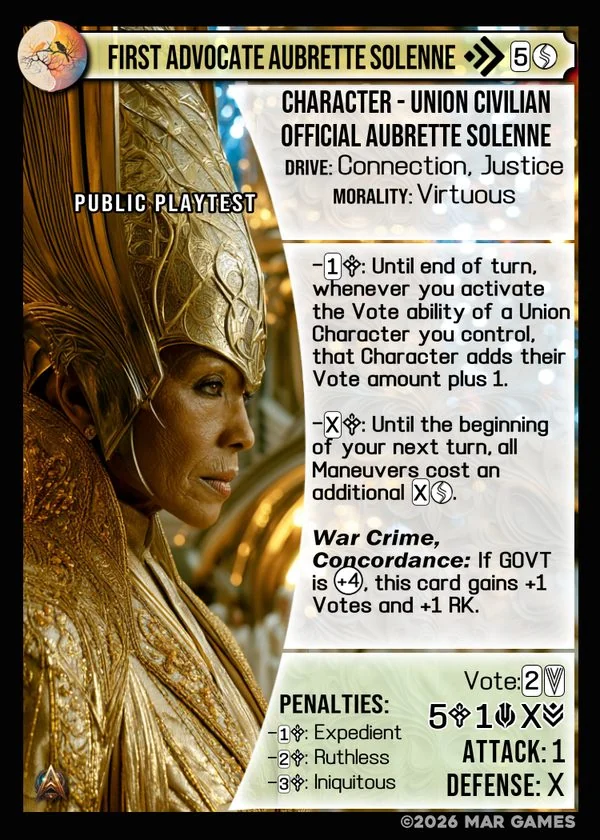 First Advocate Aubrette Solenne card