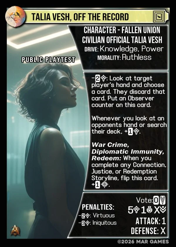 Talia Vesh, Off the Record card