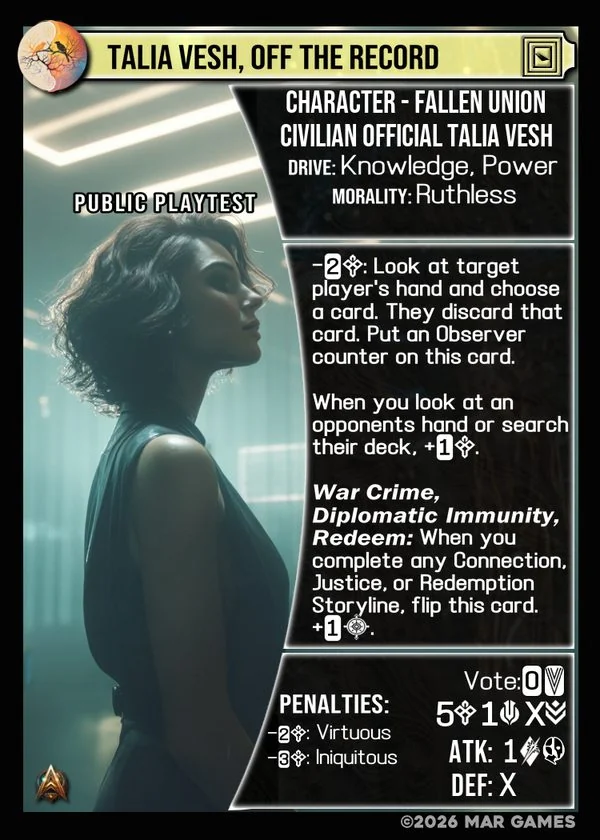 Talia Vesh, Off the Record card