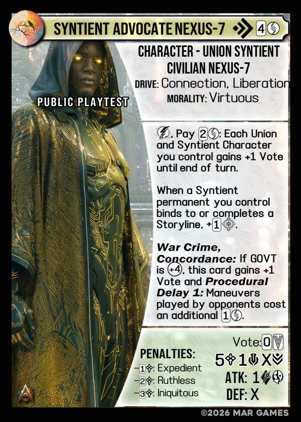 Syntient Advocate Nexus-7 card