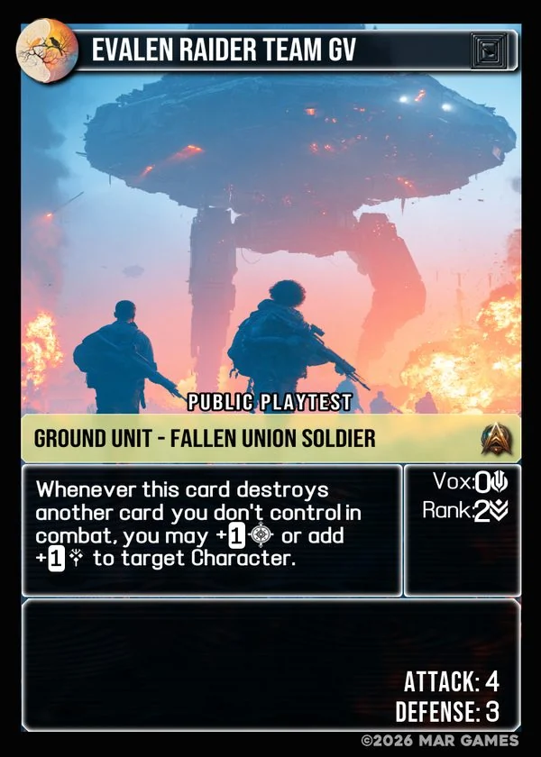 Evalen Raider Team GV card