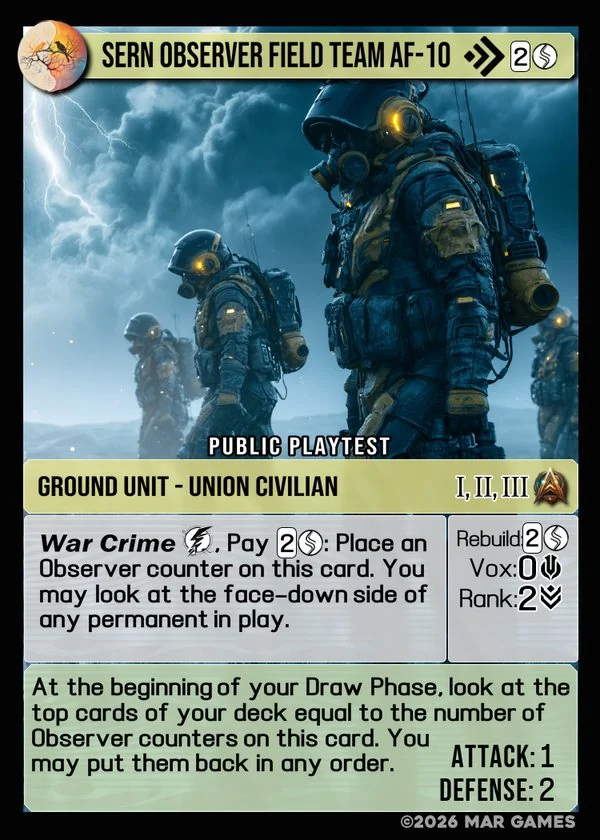 Sern Observer Field Team AF-10 card