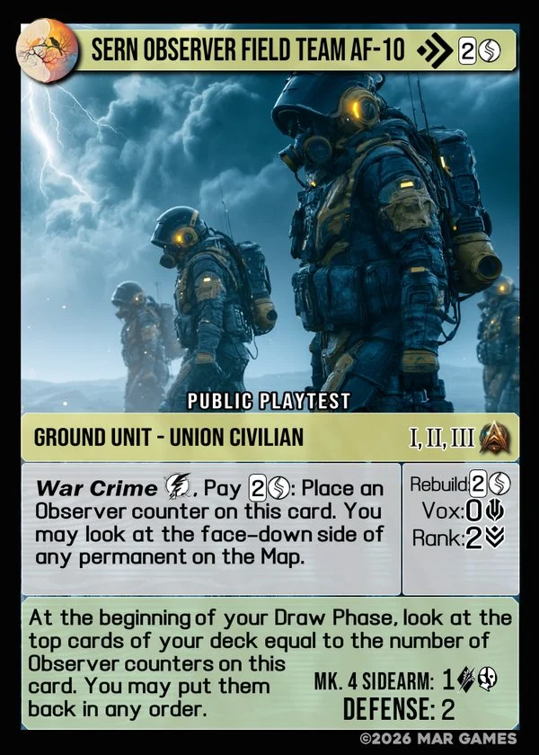 Sern Observer Field Team AF-10 card