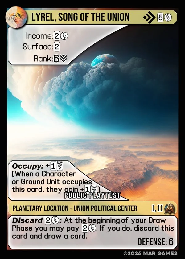 Lyrel, Song of the Union card