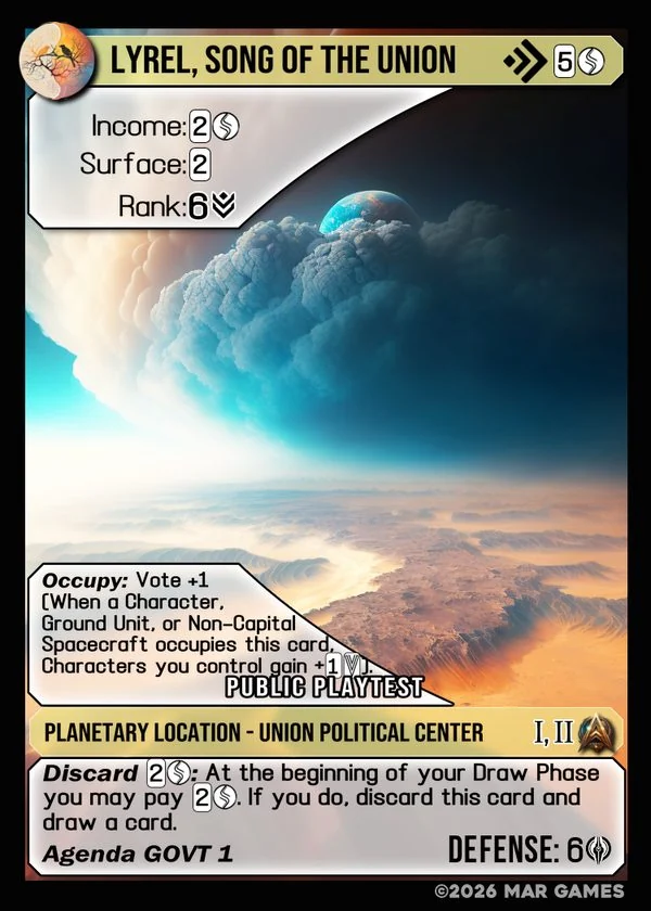 Lyrel, Song of the Union card
