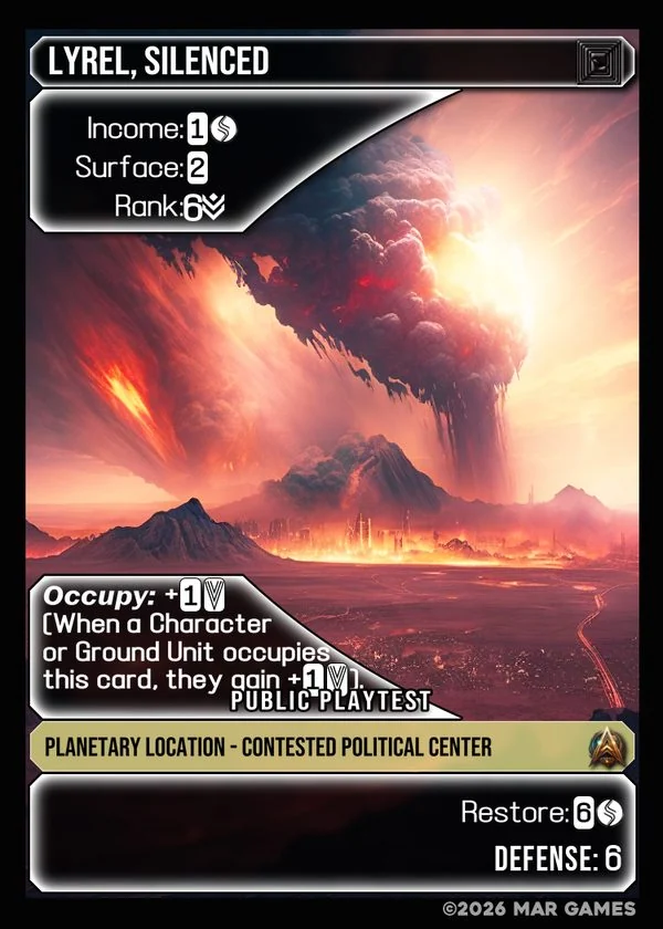 Lyrel, Silenced card