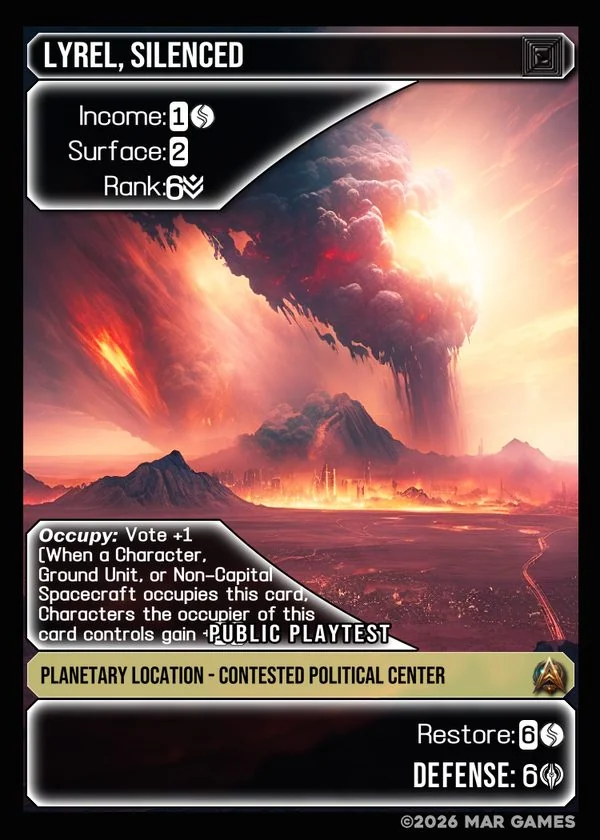 Lyrel, Silenced card