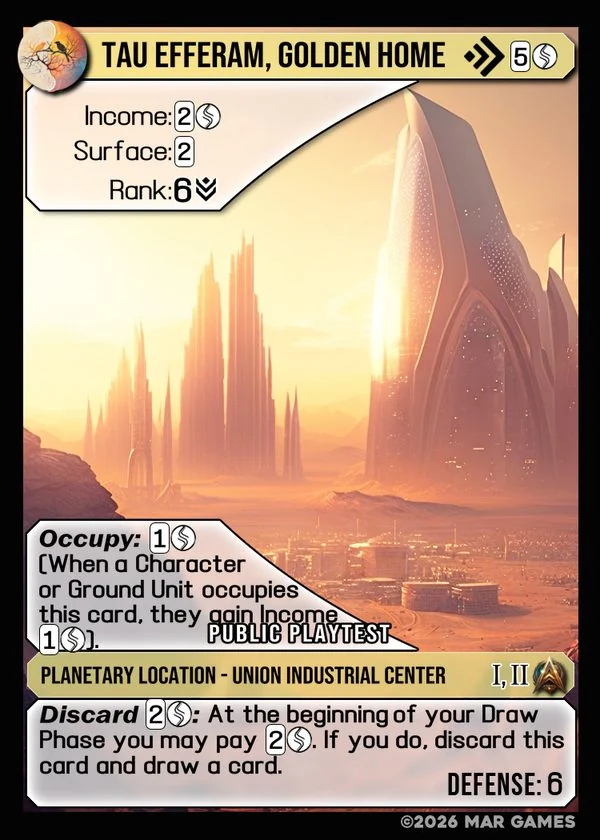 Tau Efferam, Golden Home card