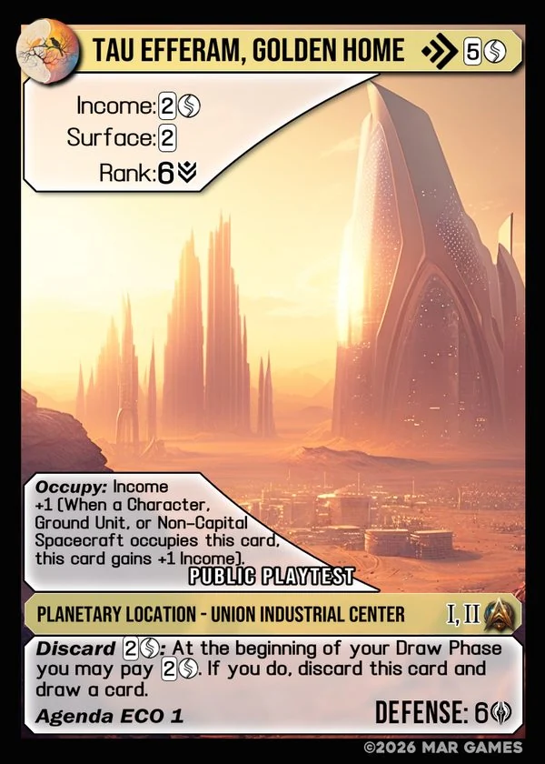 Tau Efferam, Golden Home card