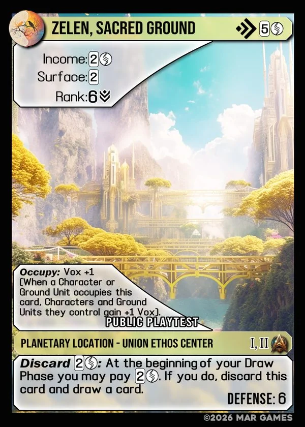 Zelen, Sacred Ground card