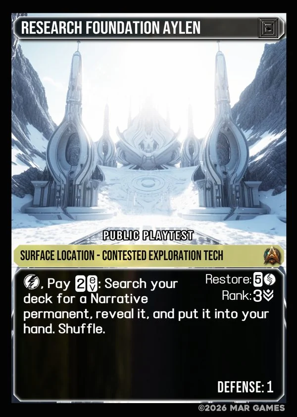 Research Foundation Aylen card