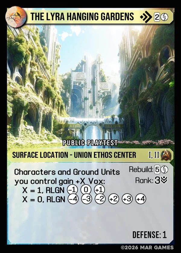 The Lyra Hanging Gardens card