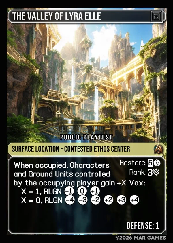 The Valley of Lyra Elle card