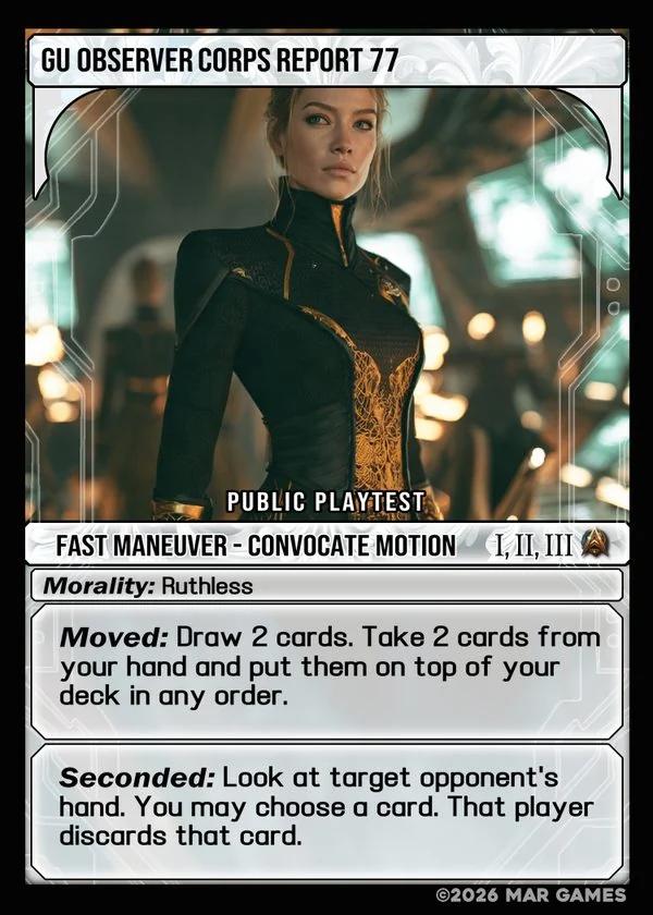 GU Observer Corps Report 77 card
