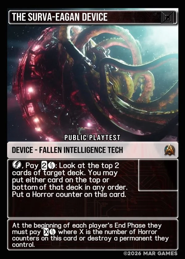 The Surva-Eagan Device card