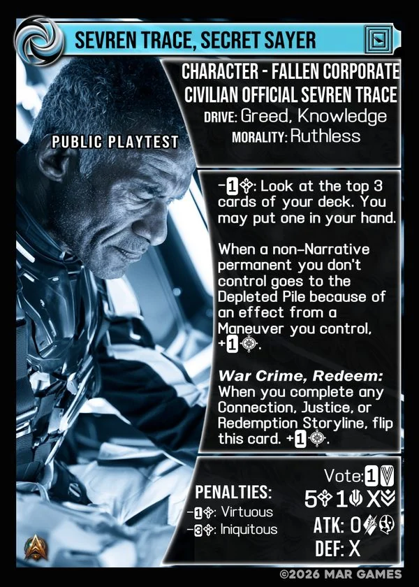Sevren Trace, Secret Sayer card