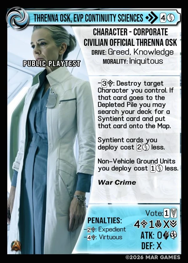 Threnna Osk, EVP Continuity Sciences card
