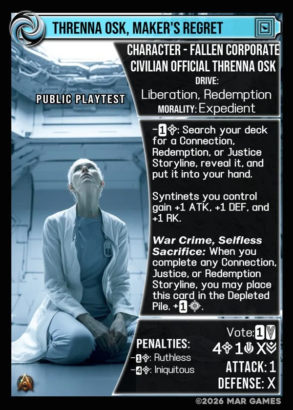 Threnna Osk, Maker's Regret card