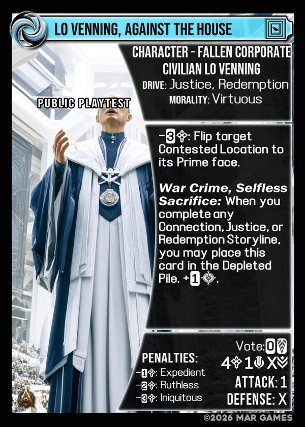 Lo Venning, Against the House card