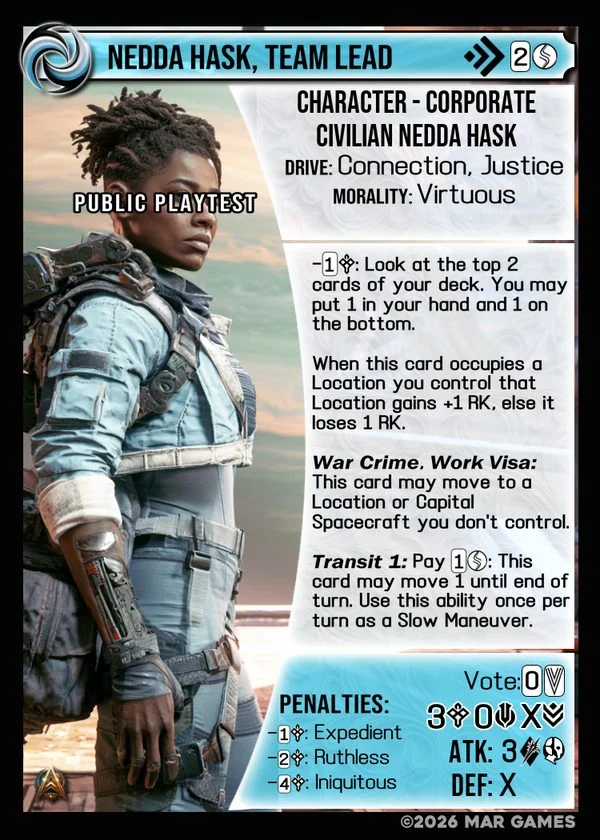 Nedda Hask, Team Lead card