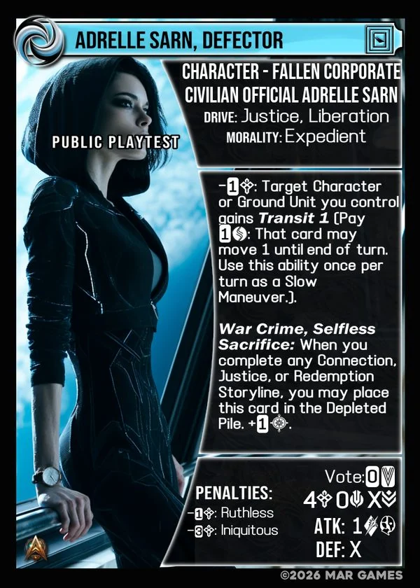 Adrelle Sarn, Defector card