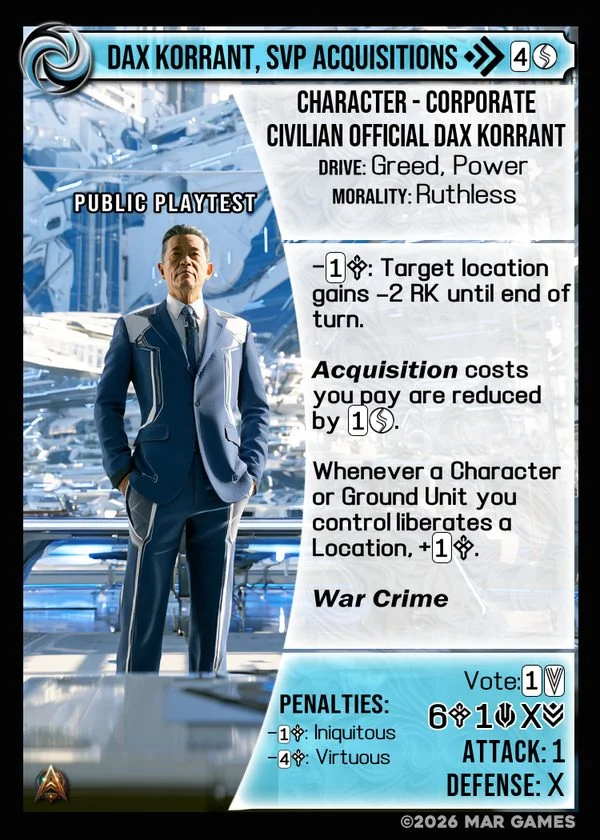 Dax Korrant, SVP Acquisitions card