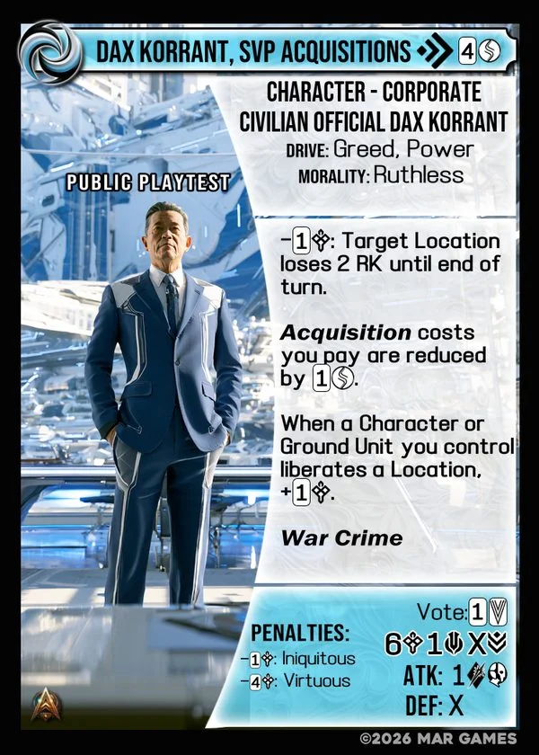 Dax Korrant, SVP Acquisitions card