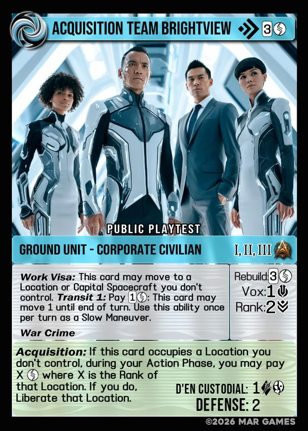 Acquisition Team Brightview card