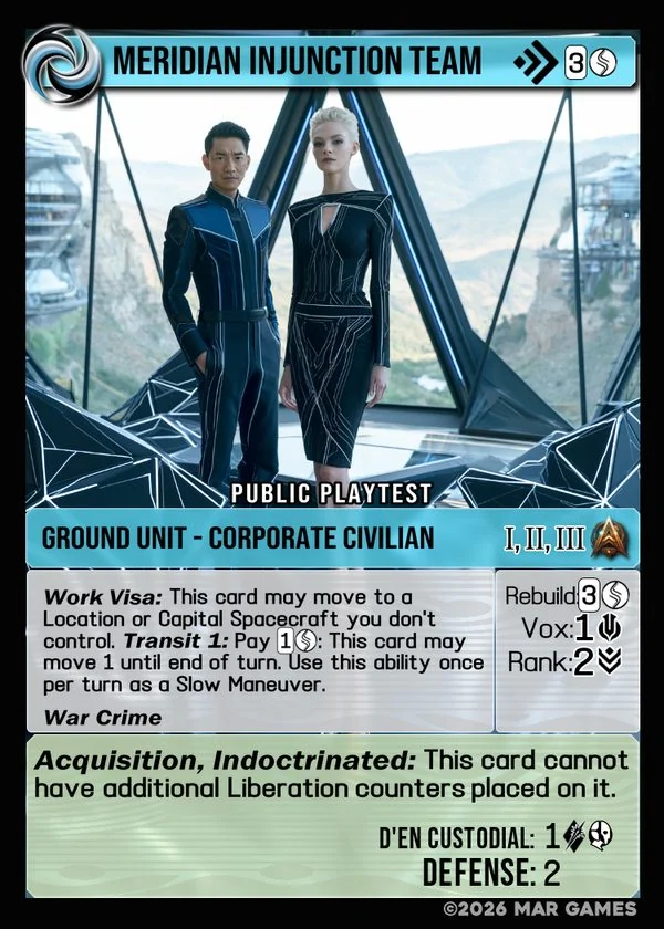 Meridian Injunction Team card