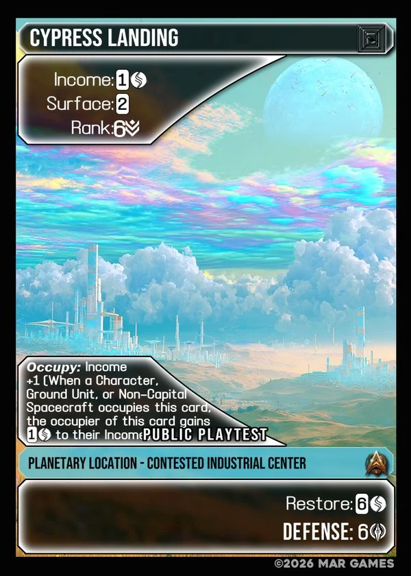 Cypress Landing card