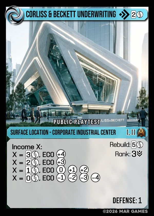 Corliss & Beckett Underwriting card