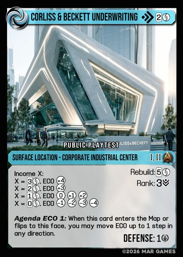 Corliss & Beckett Underwriting card