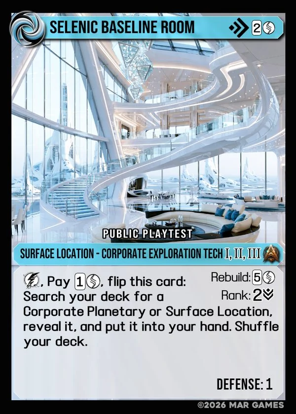 Selenic Baseline Room card